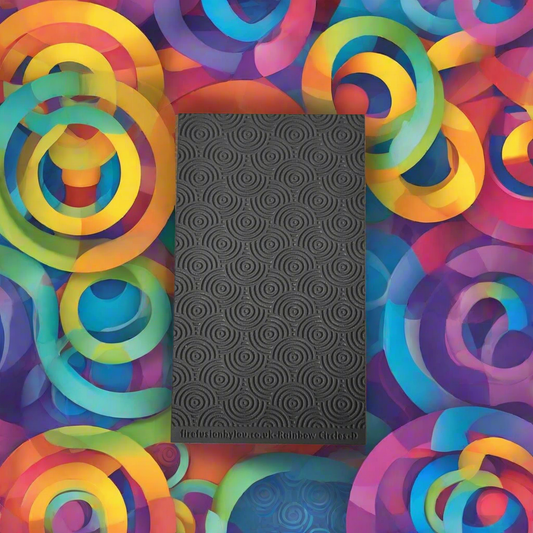 Rainbow Circles texture tile debossed geometric pattern. Use to make a impression on metal clay and polymer clay.