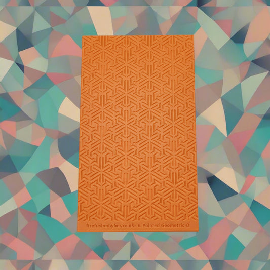 A six pointed debossed texture mat in grey material. The texture mat pattern will give a embossed effect on metal clay or polymer clay.