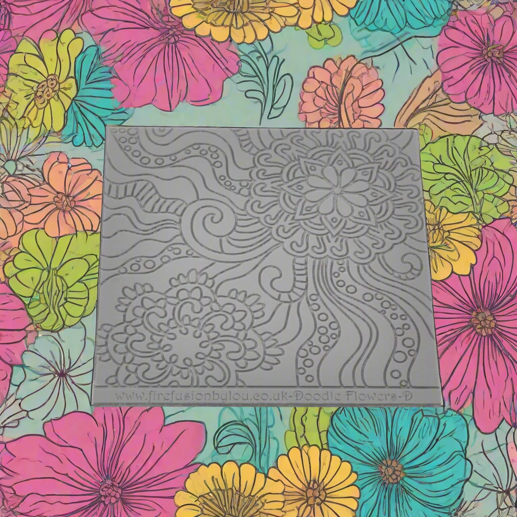 A pattern debossed texture mat in grey material. This texture mat will give you an embossed effect on metal clay or polymer clay.