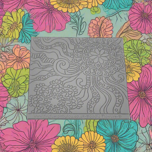 A pattern debossed texture mat in grey material. This texture mat will give you an embossed effect on metal clay or polymer clay.