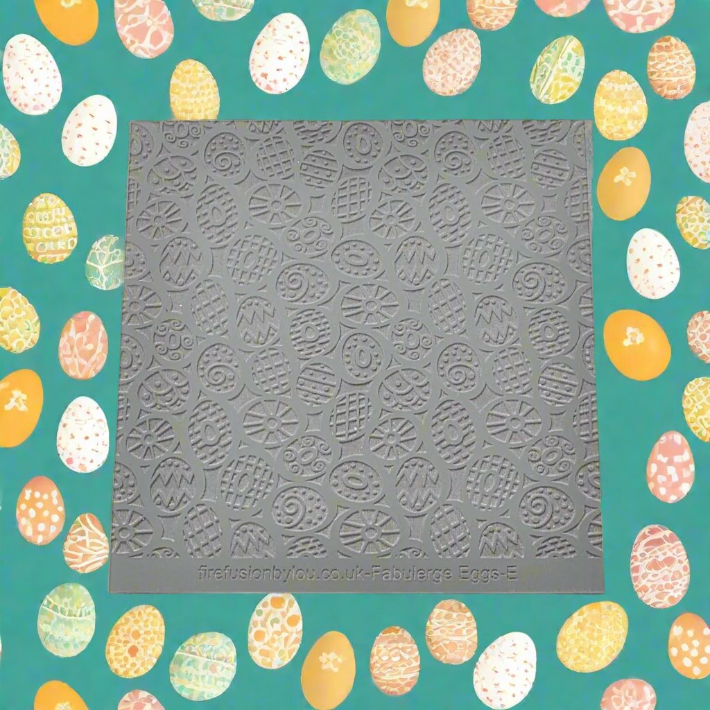 A repeating pattern embossed texture mat in grey material. This texture mat will give you an debossed effect on metal clay or polymer clay.