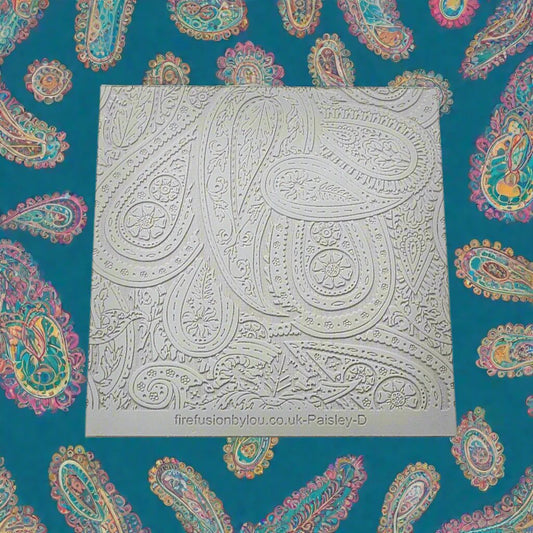 A pattern debossed texture mat in grey material. This texture mat will give you an embossed effect on metal clay or polymer clay.