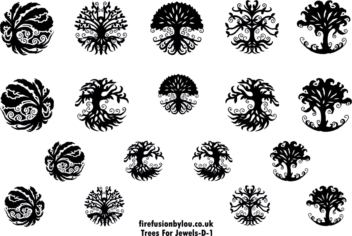 A debossed texture mat of trees in grey material. This picture shows the texture mat pattern in black and white for use on metal clay or polymer clay.