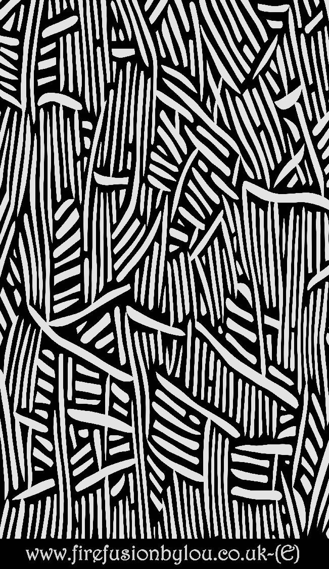 A pattern embossed texture mat in grey material. This picture shows the texture mat pattern in black and white for use on metal clay or polymer clay.