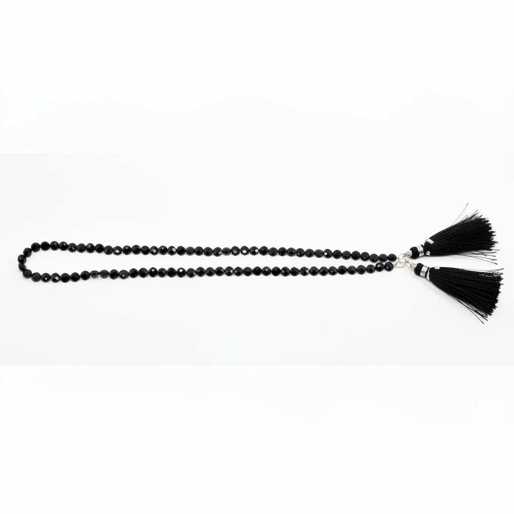 Premium graduated black agate briolette faceted beads, 14-9mm on 12.5" strand. Luxury gemstone beads with maximum sparkle. Free UK postage.