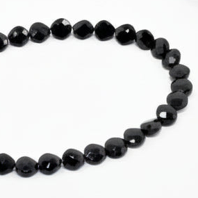Black Agate Graduated Briolette Faceted Beads 14-9mm - Premium Gemstone Strand - Free UK Postage