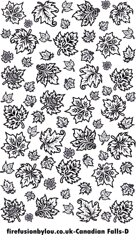 A debossed texture mat of leaves. This picture shows the texture mat pattern in black and white for use on metal clay or polymer clay.