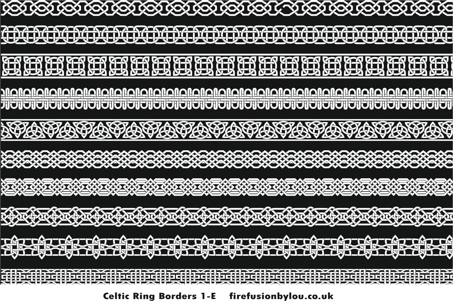 A Celtic debossed texture mat. This picture shows the texture mat pattern in black and white for use on metal clay or polymer clay.