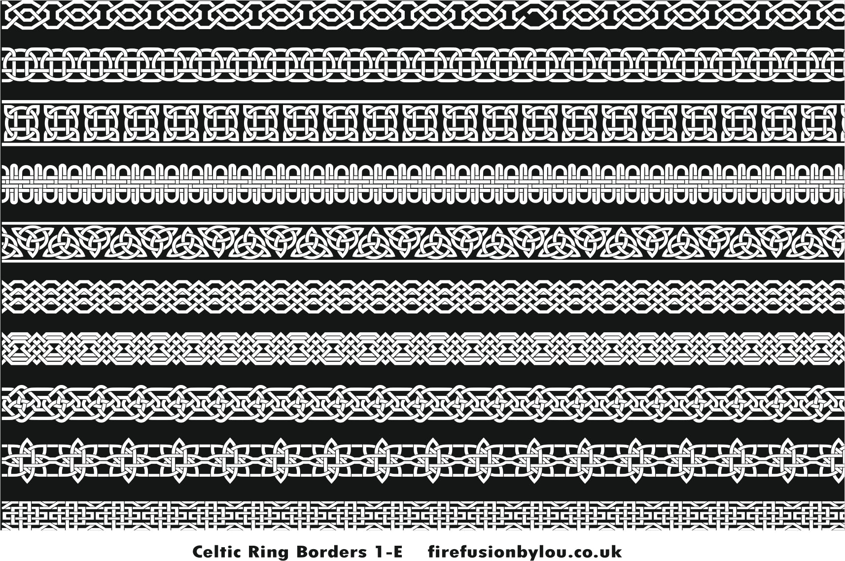 A Celtic debossed texture mat. This picture shows the texture mat pattern in black and white for use on metal clay or polymer clay.