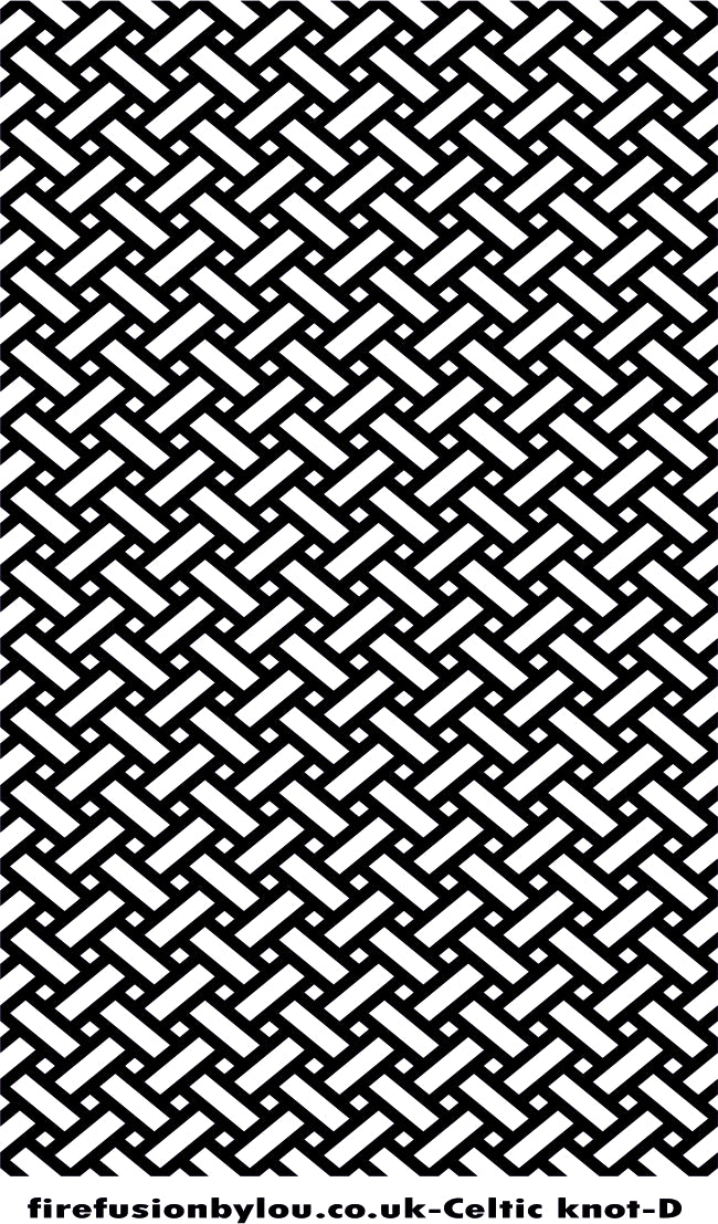 A debossed Celtic knot texture mat. This picture shows the texture mat pattern in black and white for use on metal clay or polymer clay.