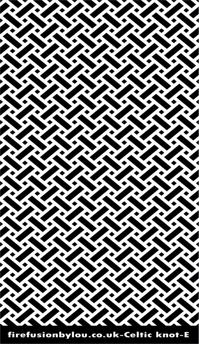 An embossed Celtic knot texture mat. This picture shows the texture mat pattern in black and white for use on metal clay or polymer clay.