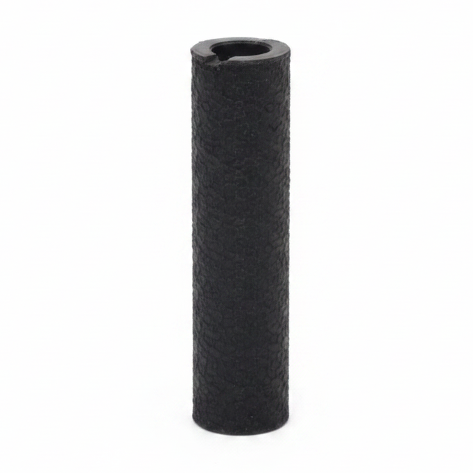 Black cylindrical roller on a white background