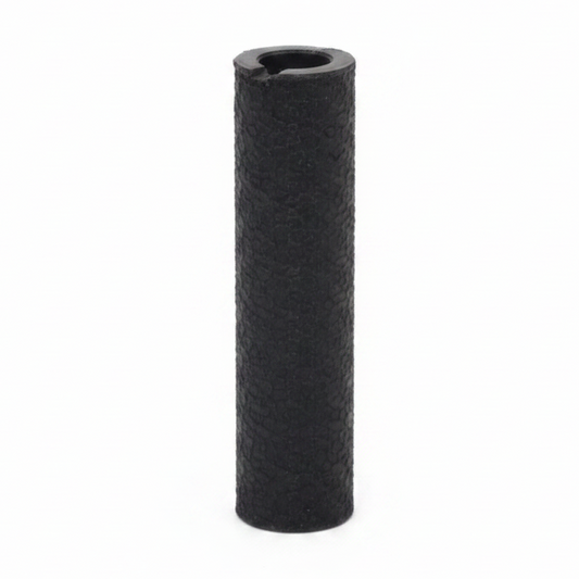 Black cylindrical roller on a white background