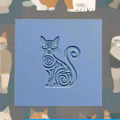 Tribal Cats 95 x 55 m Texture Mat Design One and Two