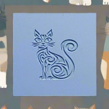 Tribal Cats 95 x 55 m Texture Mat Design One and Two