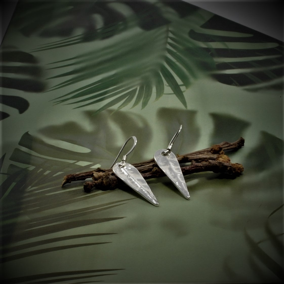 Earrings Dangle leaf 925/999