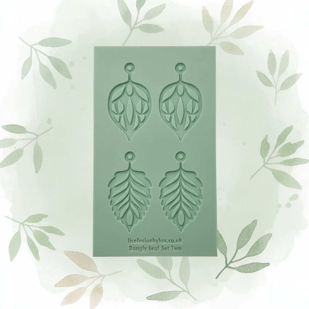 Set of four leaf-shaped earring texures.