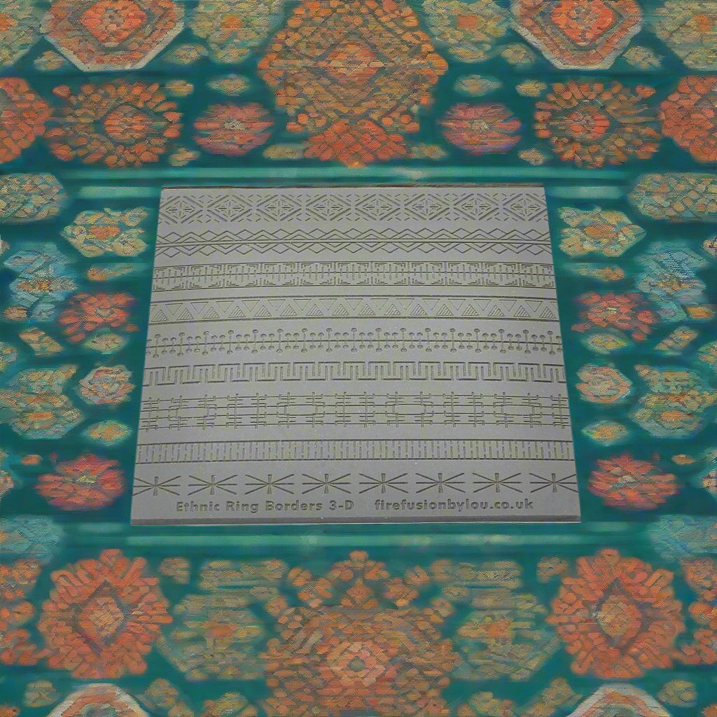 A pattern debossed texture mat in grey material. This texture mat will give you an embossed effect on metal clay or polymer clay.