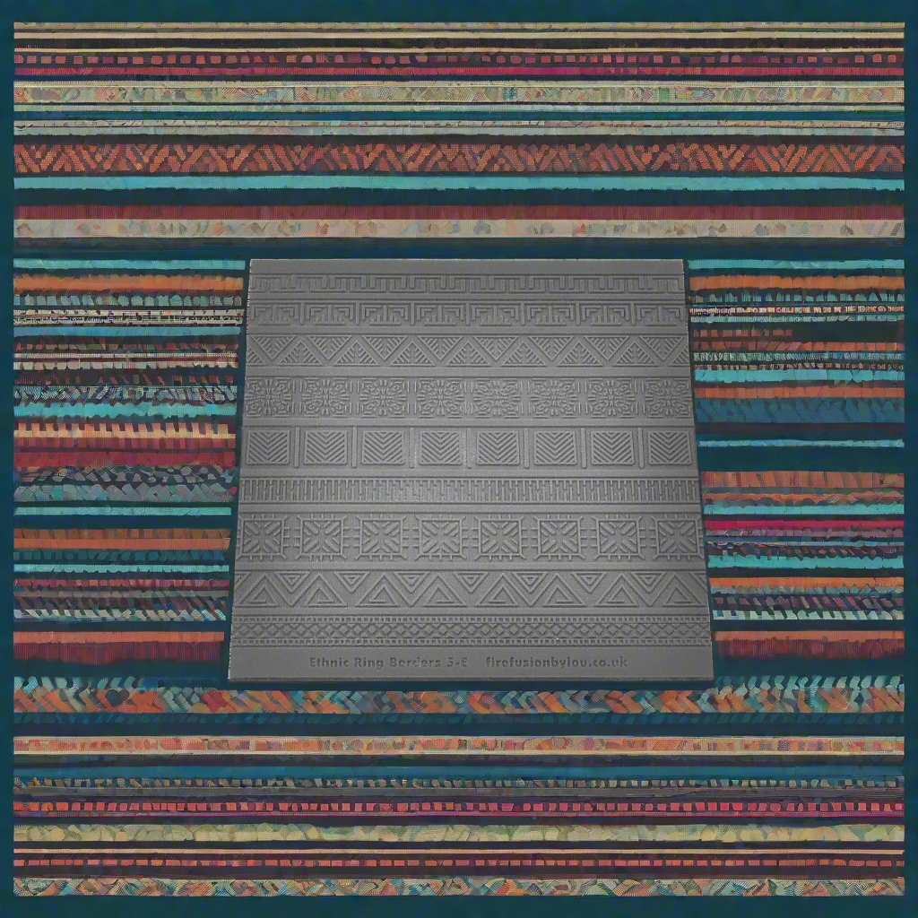 A ethnic pattern embossed texture mat in grey material. This texture mat will give you an debossed effect on metal clay or polymer clay.