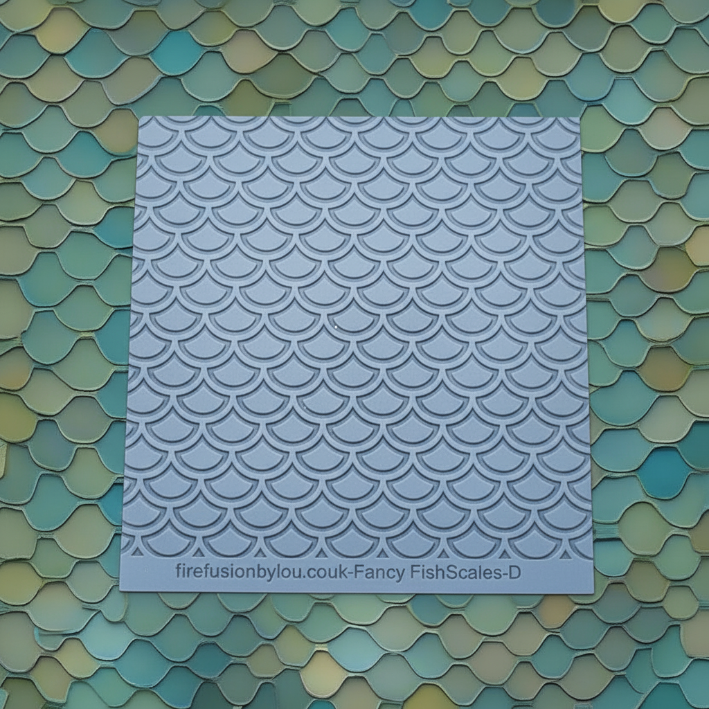 Texture Mat Fancy Fishscales – Geometric Scales, 100 x 100mm