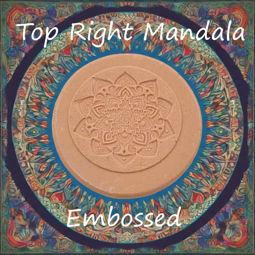 A mandala pattern debossed in silly putty using an embossed texture mat. This will give you an idea of what it will look like on metal clay or polymer clay.
