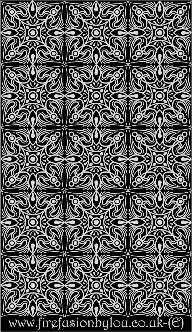 An embossed fancy geometric texture mat. This picture shows the texture mat pattern in black and white for use on metal clay or polymer clay.