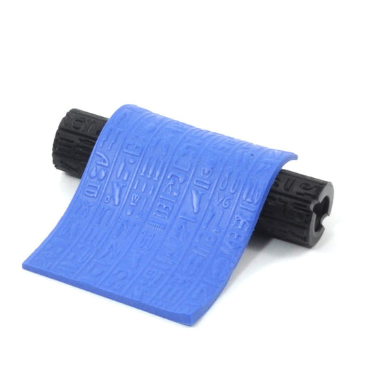 Blue texture with black texture roller on a white background