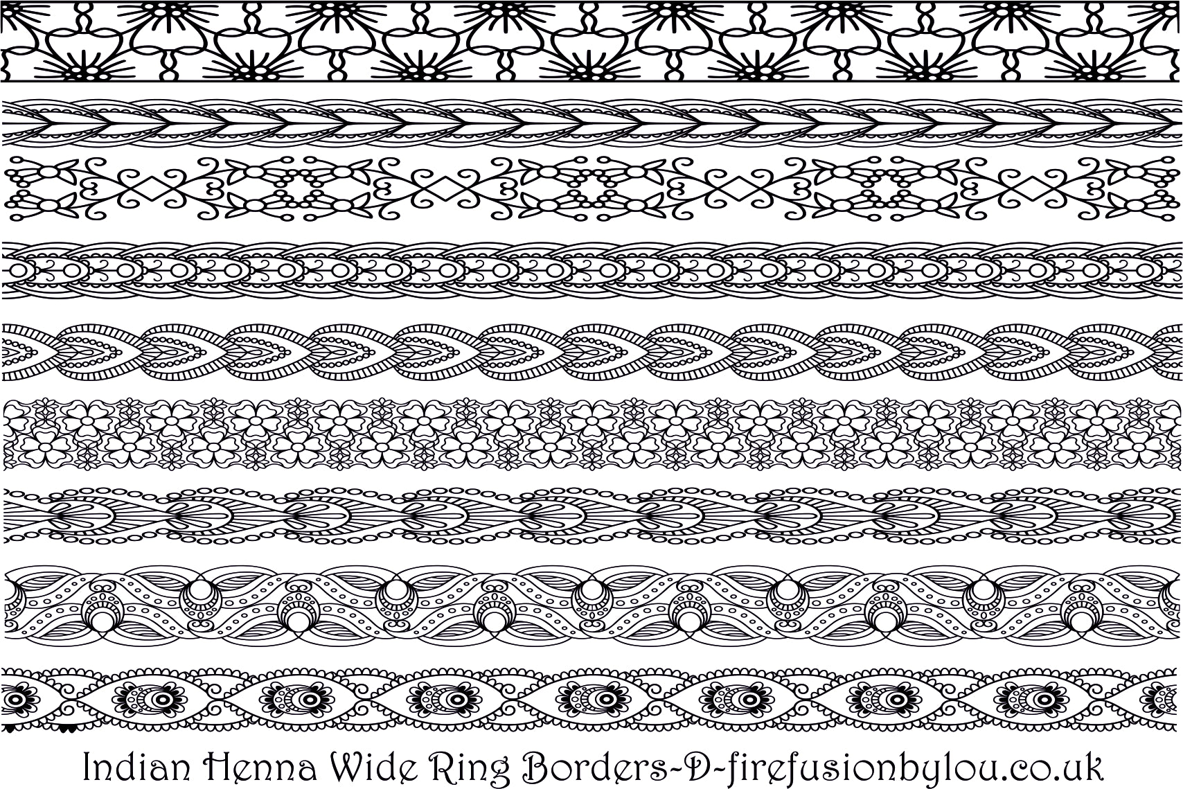 Indian Henna Ring Borders Design One Texture Mat 145x100mm | Metal Clay ...