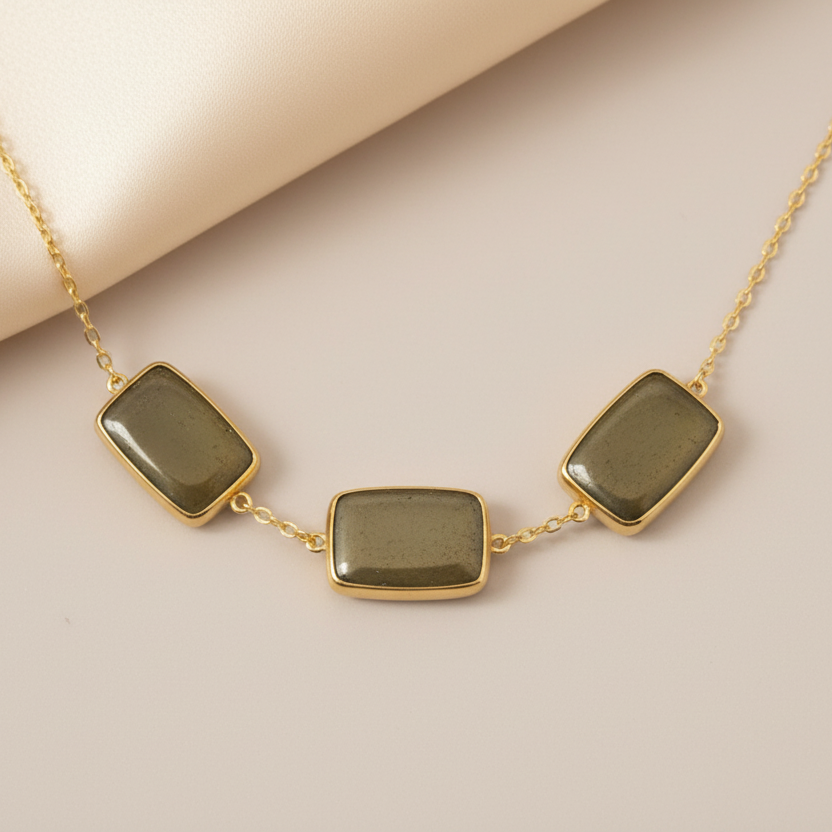  "Jewellery with hematite electroplated flat rectangular beads 19x14x6mm gold tone"