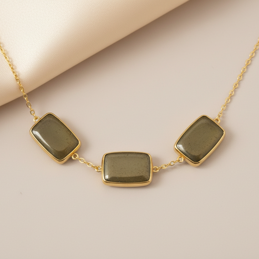 "Jewellery with hematite electroplated flat rectangular beads 19x14x6mm gold tone"