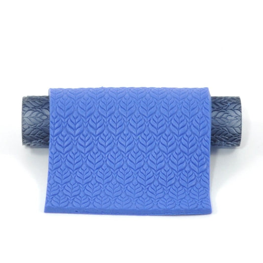 Blue textured leaves on a white background