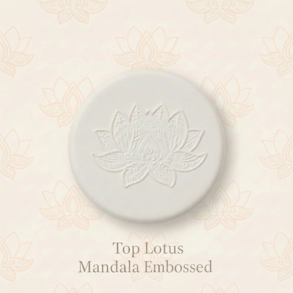A lotus flower mandala debossed in using a embossed texture mat.