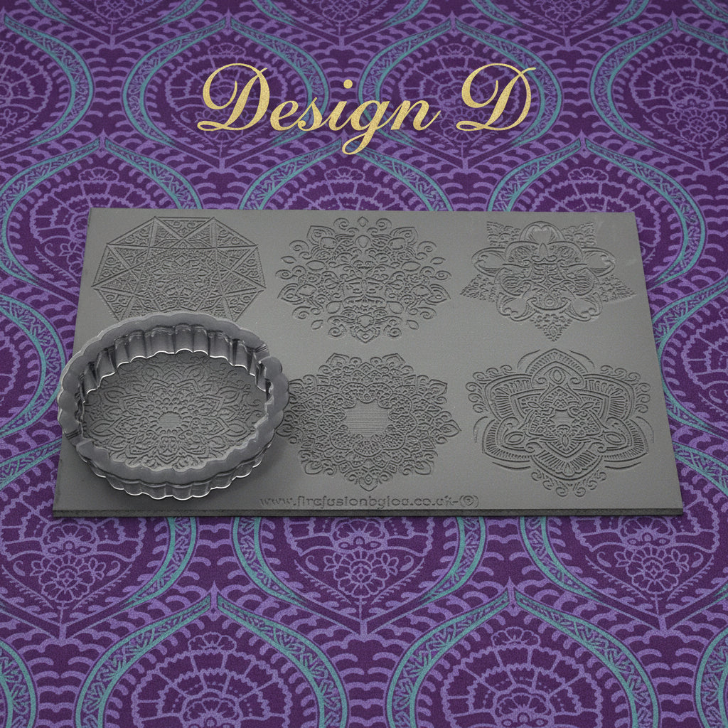 Mandala cutter with intricate patterns on a textured background