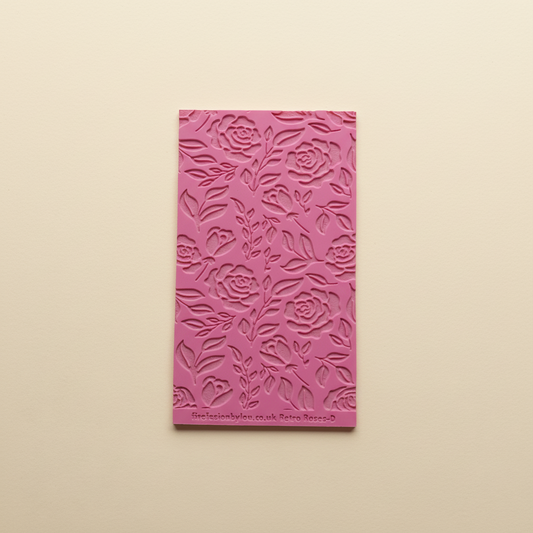 Pink embossed floral rose texture tile made by firefusionbylou.