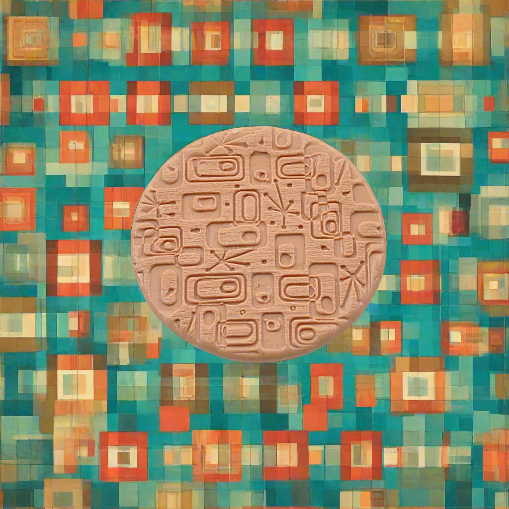 A retro pattern debossed in silly putty. This will give you an idea of what the embossed texture mat will look like in clay or polymer.