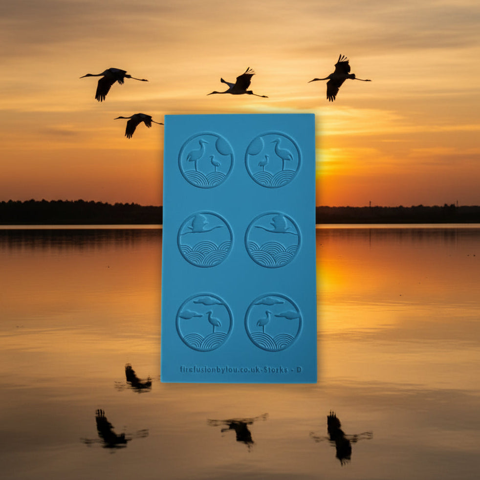 Blue texture mat with bird designs on a bird background