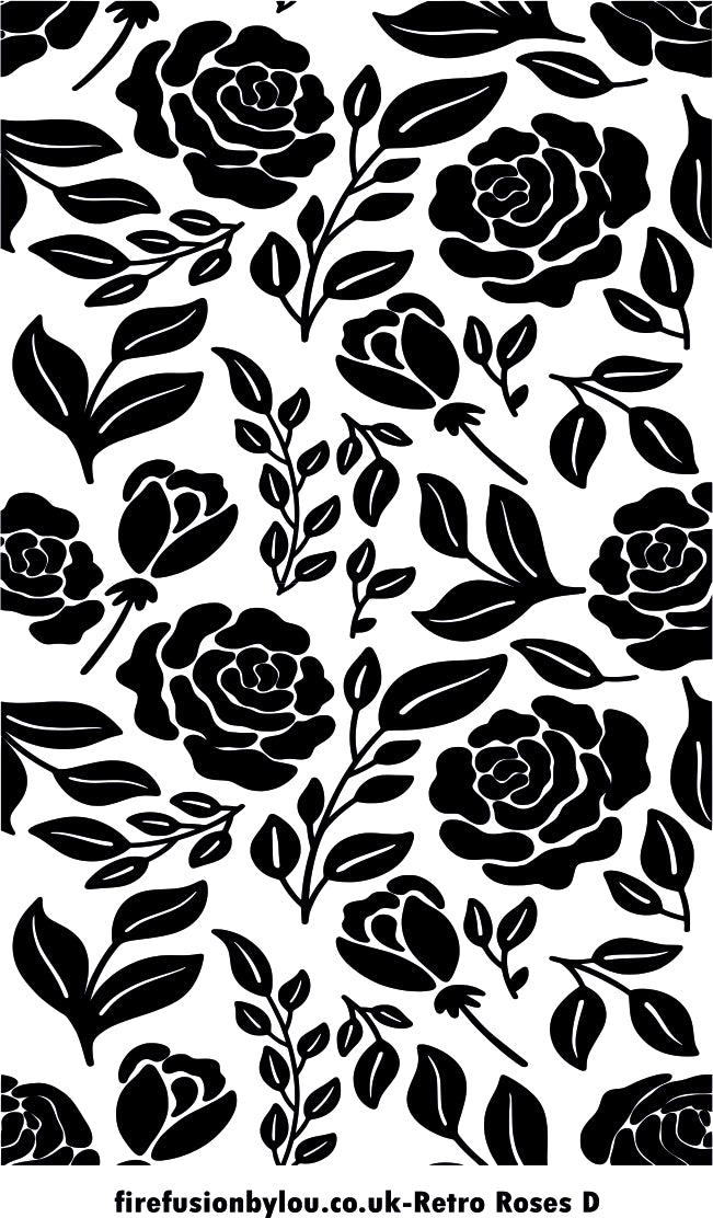 A texture tile debossed style of old fashioned roses This picture shows the texture tile pattern in black and white.