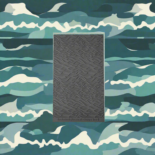 A texture tile with a debossed wave pattern. Use to make embossed  impressions on metal clay such as Art Clay Silver and polymer clay.