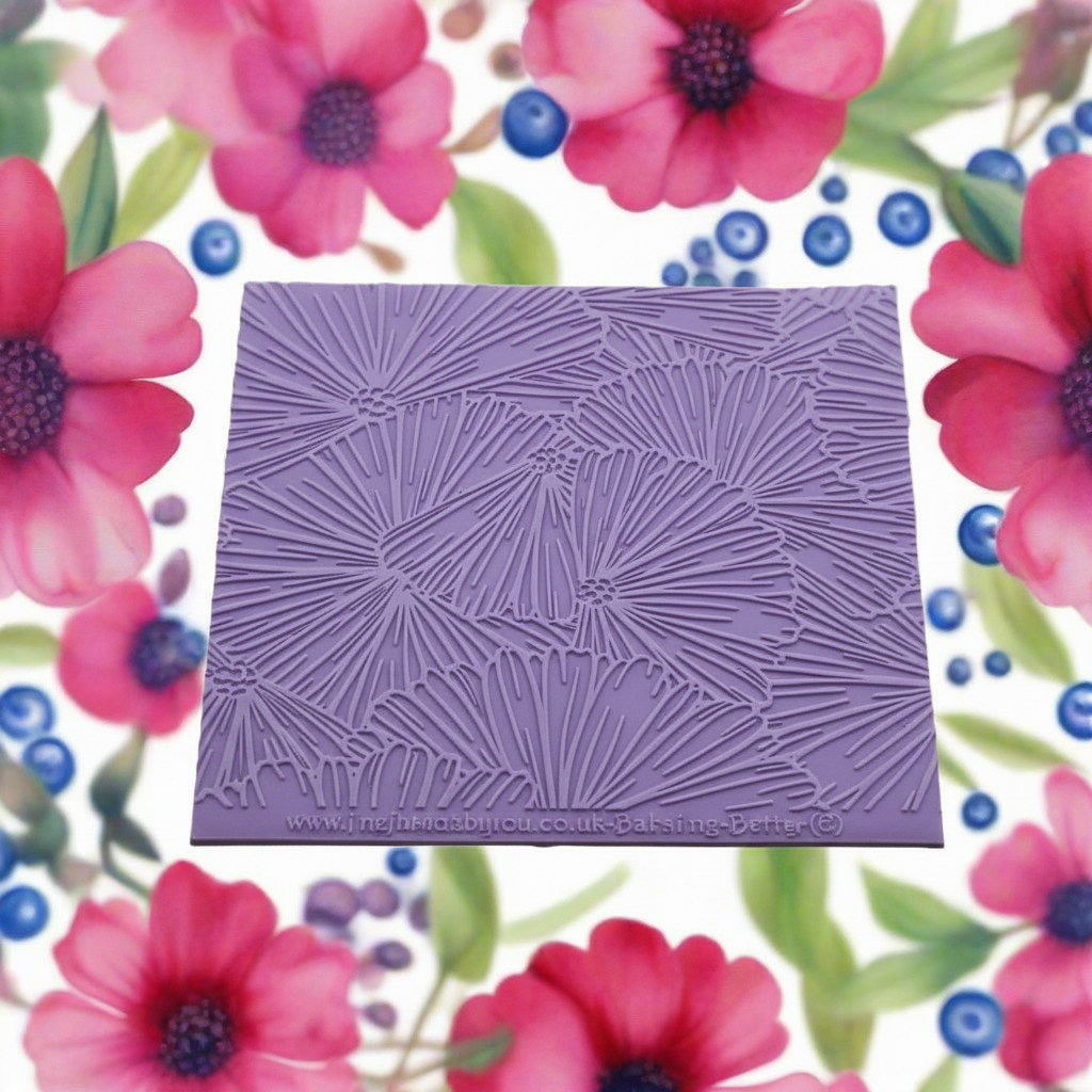 Texture Mat Bursting Berry – Leaves & Berry Cluster, 100 x 100mm