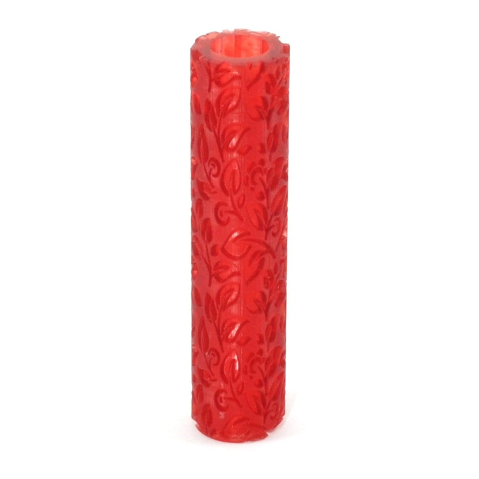 Red textured roller on a white background