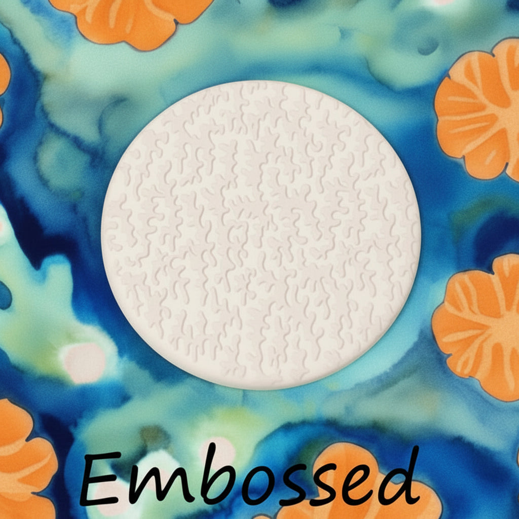 coral debossed in clay using a  embossed texture mat. 