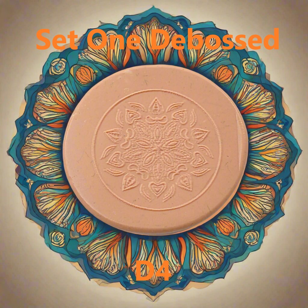 A mandala pattern embossed in silly putty using an debossed texture mat. This will give you an idea of what it will look like on metal clay or polymer clay.
