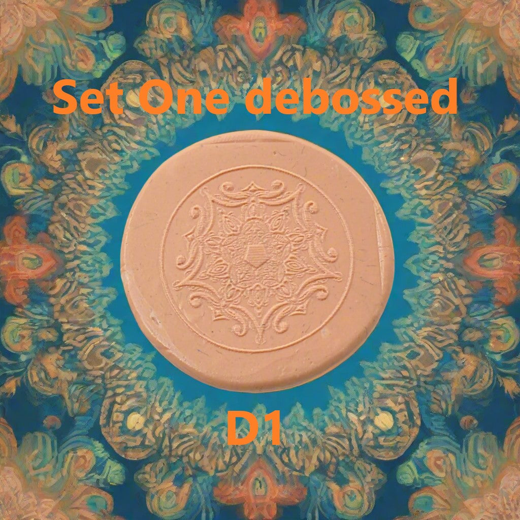 A mandala pattern embossed in silly putty using an debossed texture mat. This will give you an idea of what it will look like on metal clay or polymer clay.