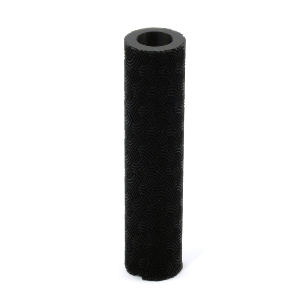 Black cylindrical texture roller on a white background