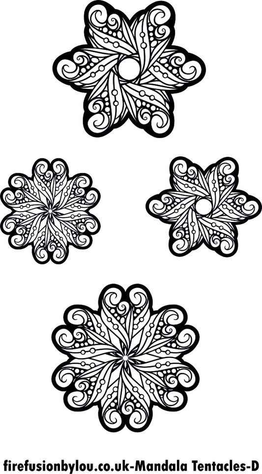 A debossed jpg of tentacle flowers. 