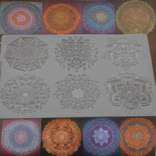 Texture Mat Mandala x 6 Large