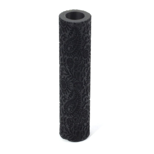 Black cylindrical roller on a white background