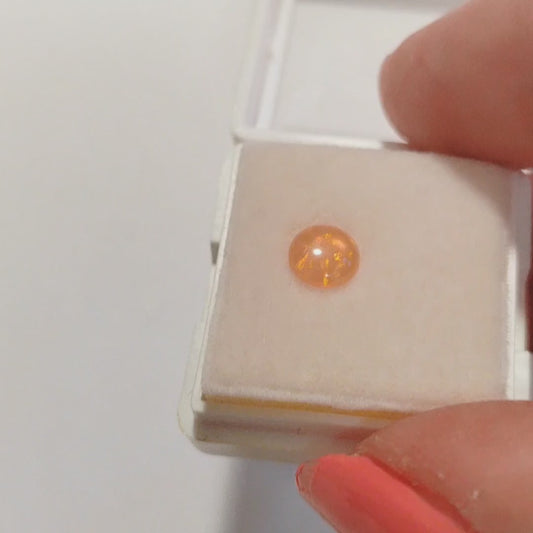 Fireable Fire Opal – Light Orange & Tangerine Flash Round Cabochon