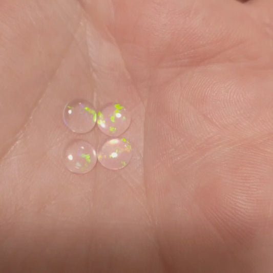 Fireable Water Opal – Green Fire Flash Round Cabochon