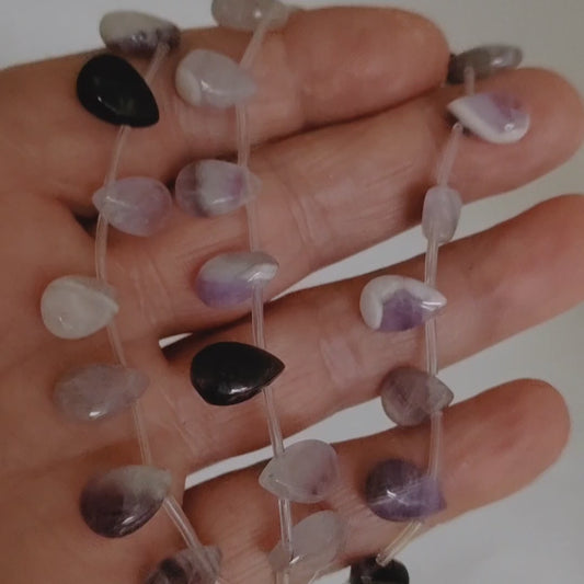 Amethyst Pear Drops – 12x8mm x30 15.5"